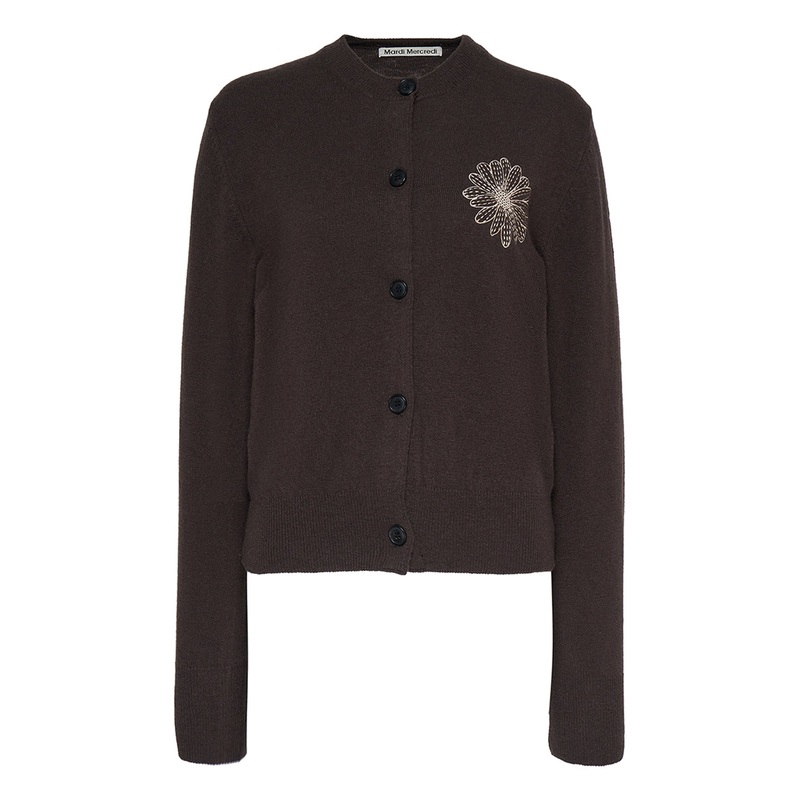 Cashmere Blended Cardigan Round