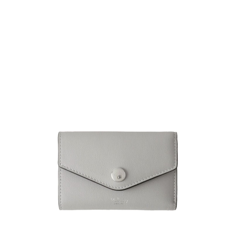 Folded Multi-Card Wallet Pale Grey Micro Classic Grain