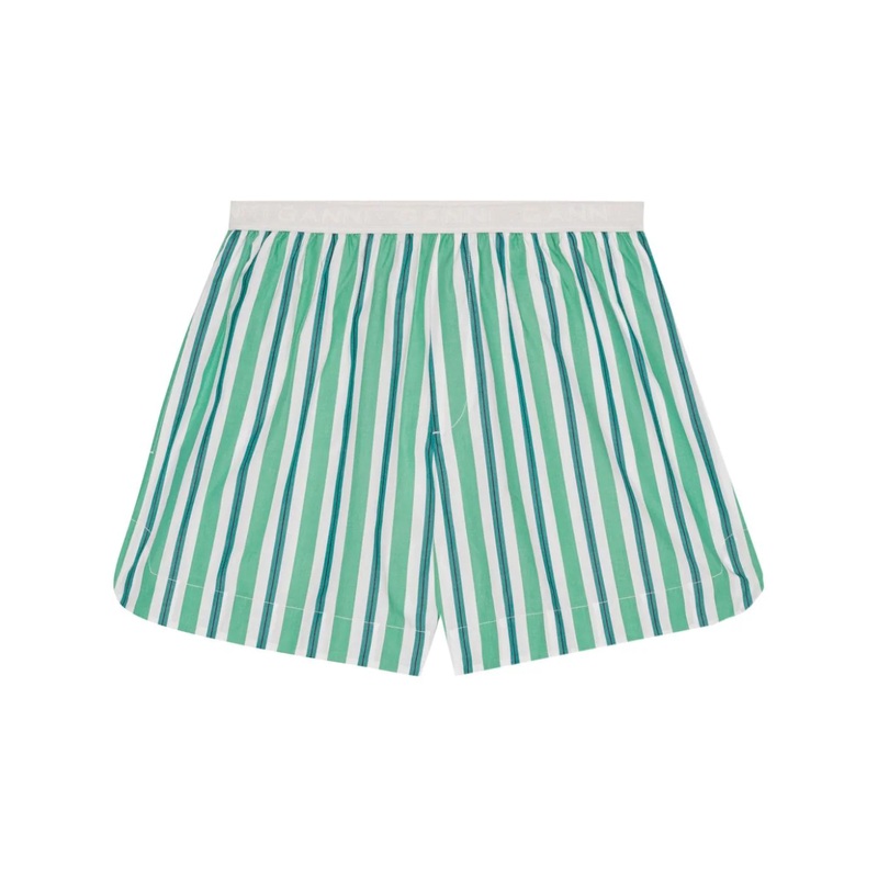 Stripe Cotton Elasticated Shorts