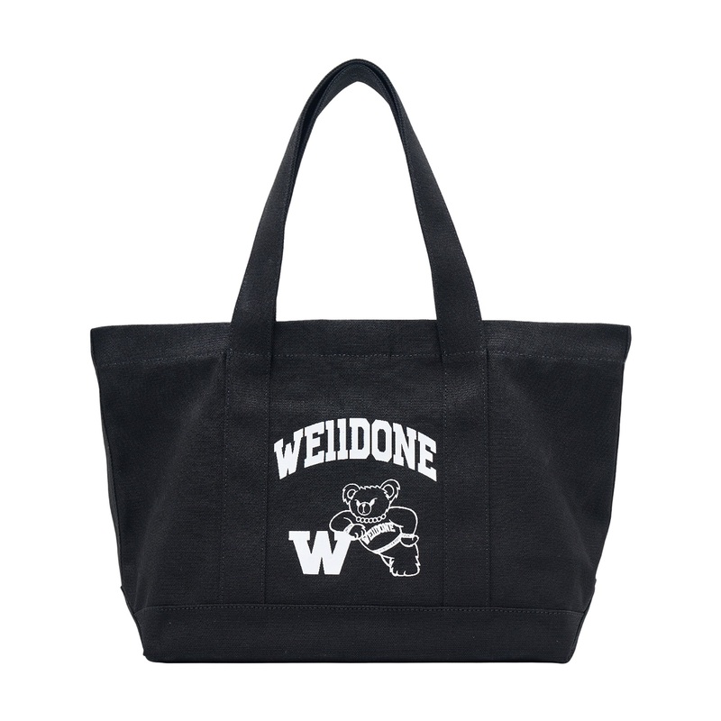 Black Varsity Canvas Tote Bag