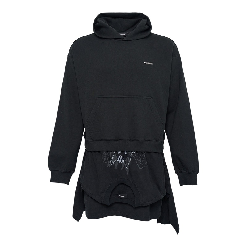 Black Womens Layered Hoodie Dress