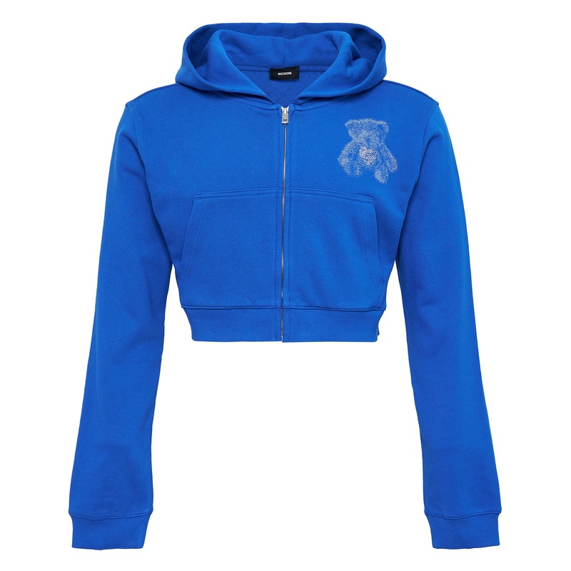 Blue Womens Teddy Bear Slimfit Sweater