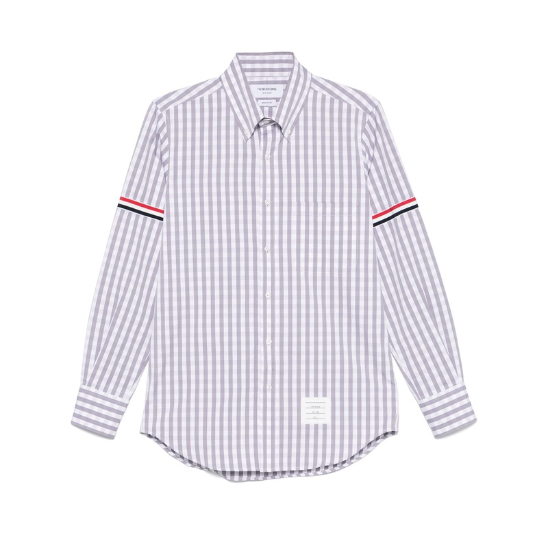 Gingham Check Poplin Armband Shirt Men