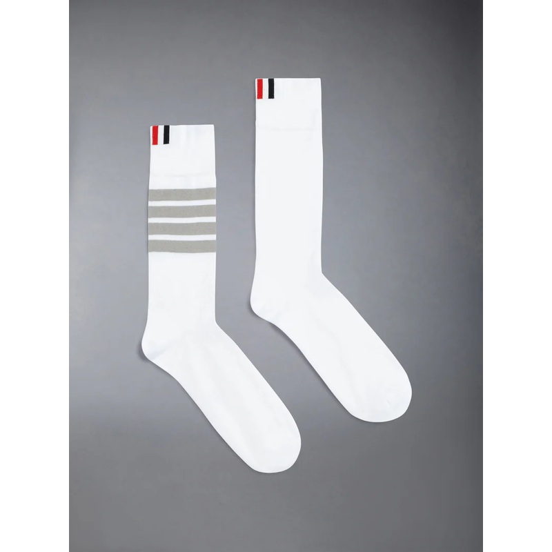 Lightweight Cotton 4-Bar Mid Calf Socks Men