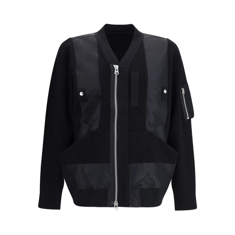 Nylon Twill X  Knit Blouson