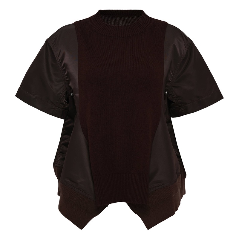 Nylon Twill X Knit Pullover