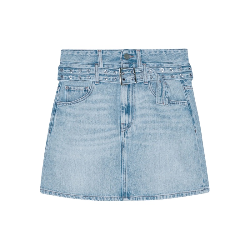 Soft Rigid Denim Mini Skirt