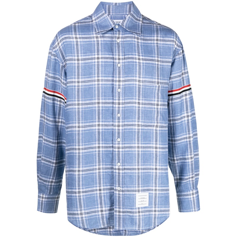 Stripe Linen Armband Oversized Shirt Men