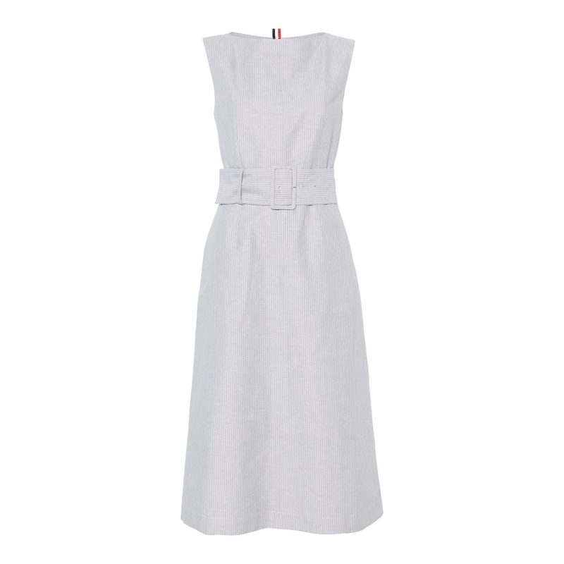 Tonal University Stripe Boat Neck Dress Women