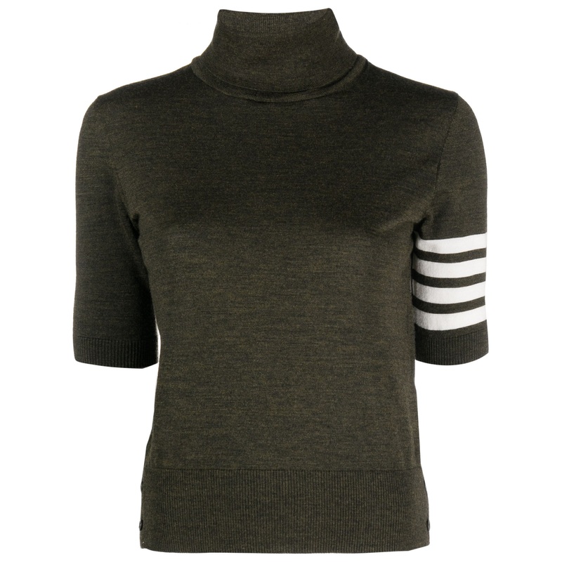 Fine Merino 4-Bar Relaxed Short Sleeve Turtleneck Women