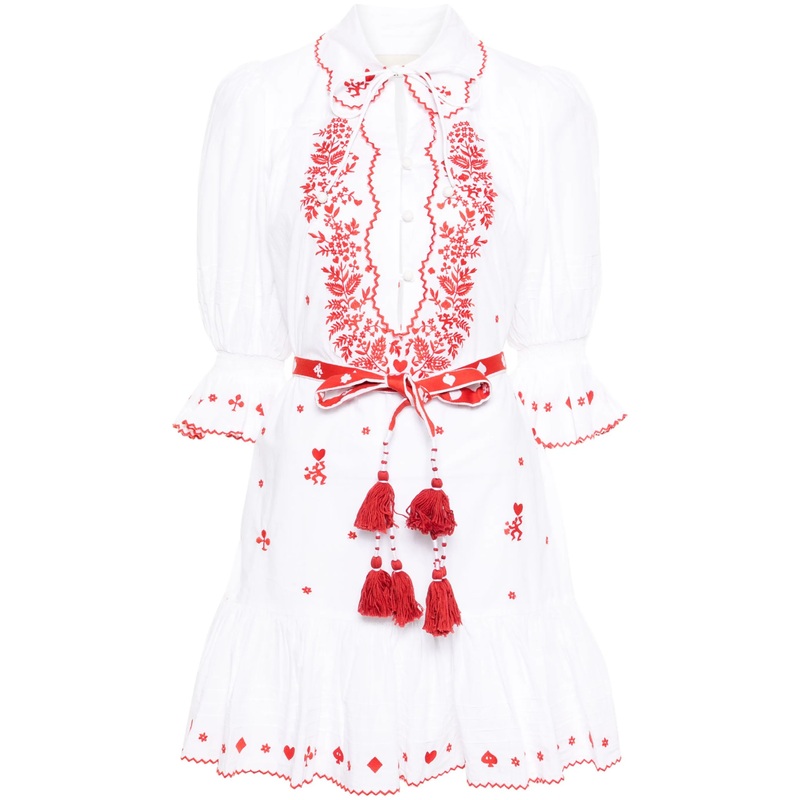 Hearts Embroidered Mini Dress