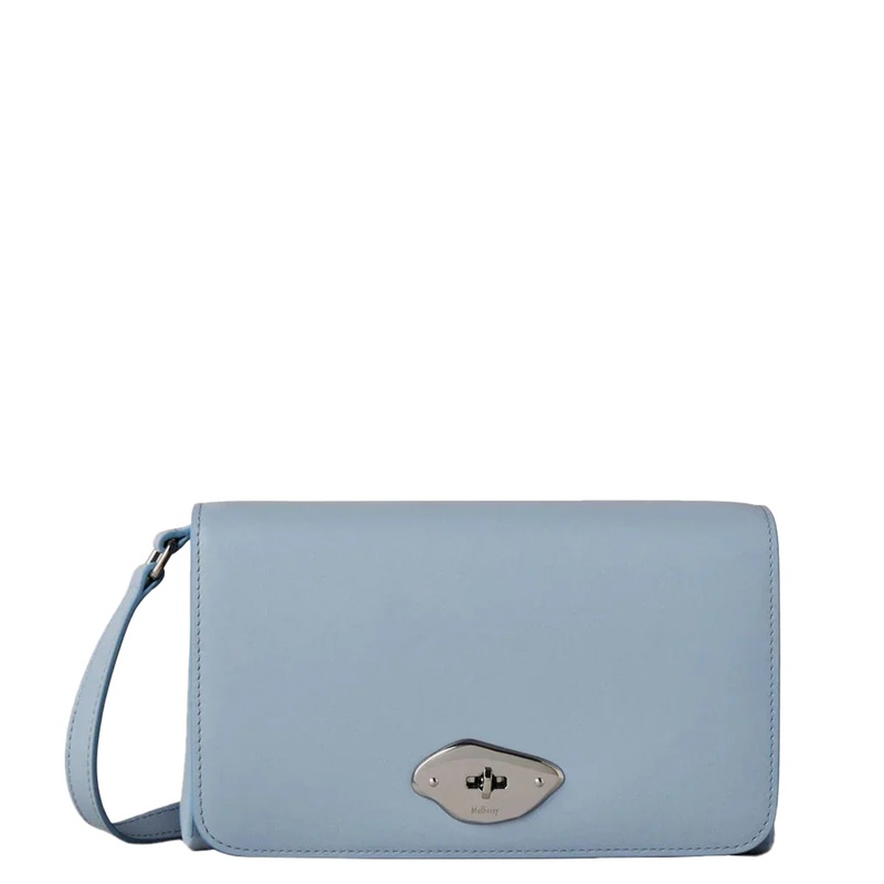 Lana Wallet On Strap Poplin Blue High Gloss Leather