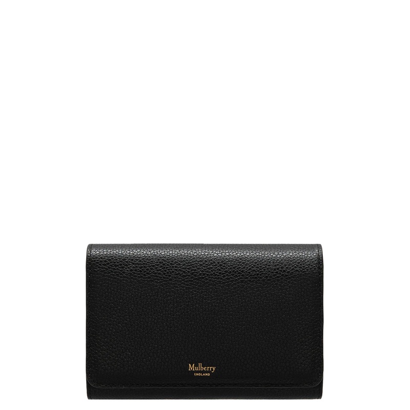 Medium Continental French Purse Black Small Classic Grain