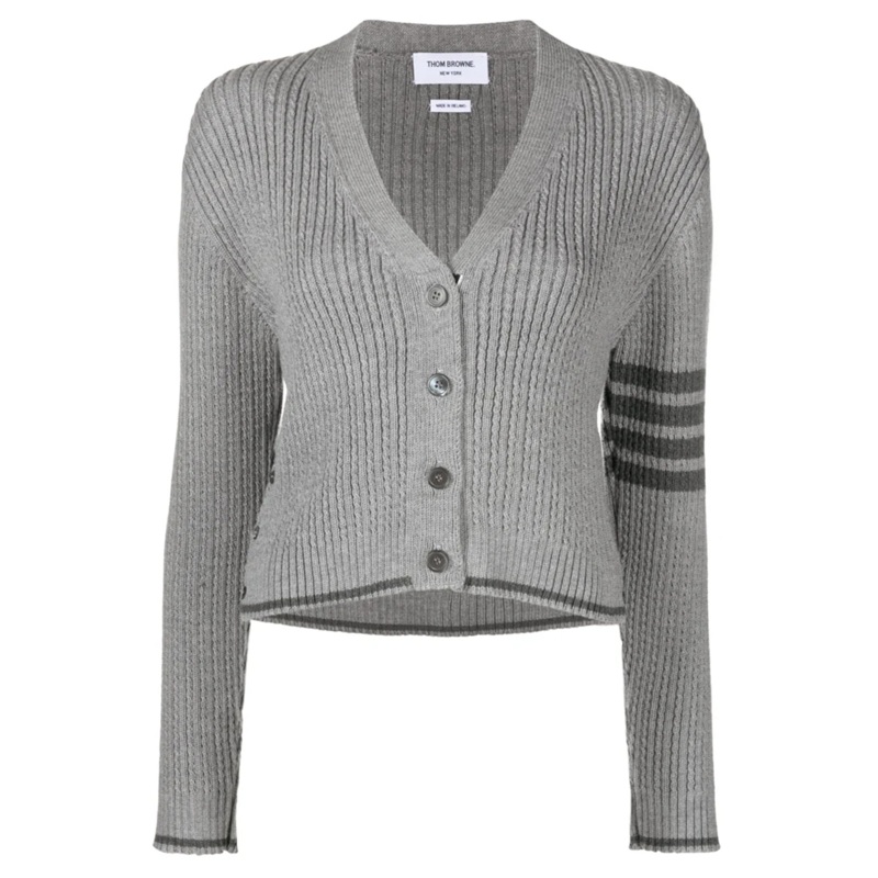 Merino Wool 4-Bar Cropped Cardigan Women
