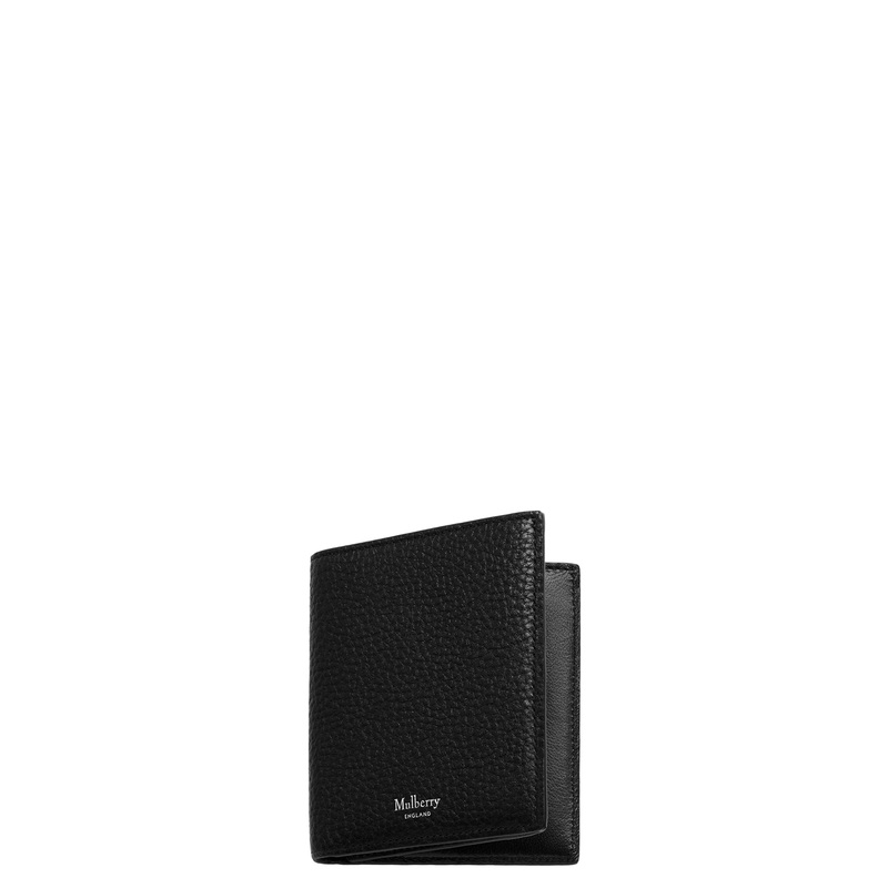 Trifold Wallet Black Small Classic Grain