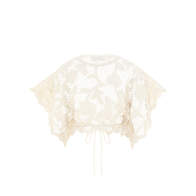 Golden Crochet Lace Top