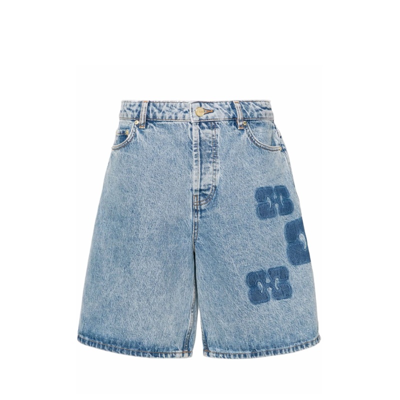 Patch Denim Shorts