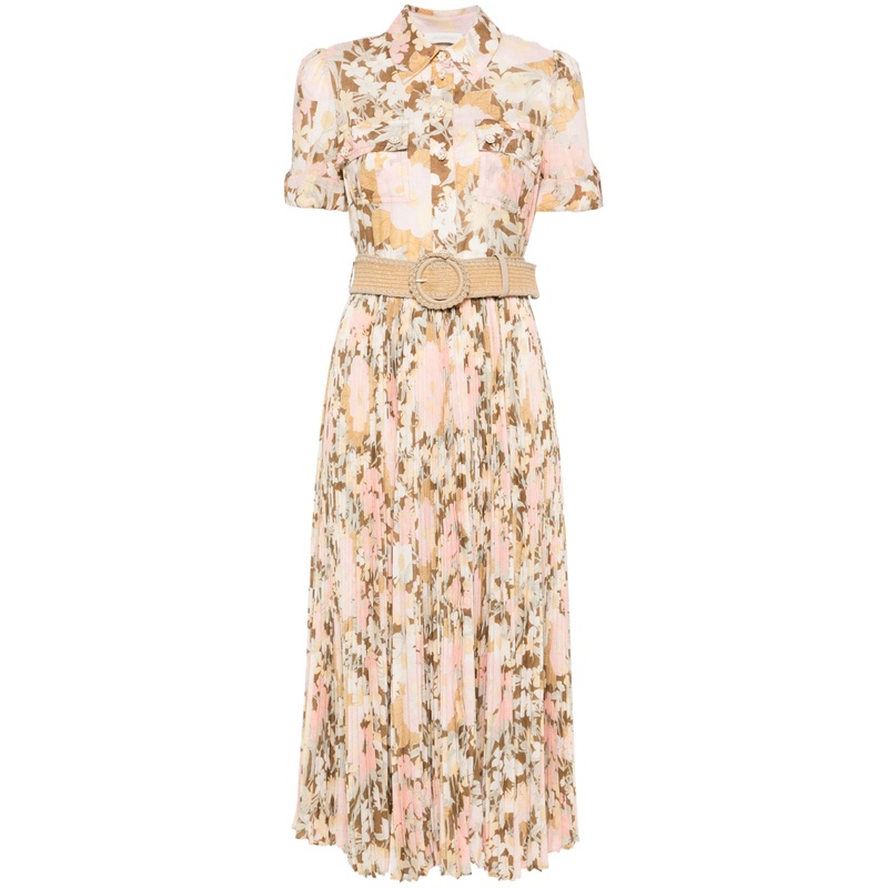 Pop Pleated Midi Dress