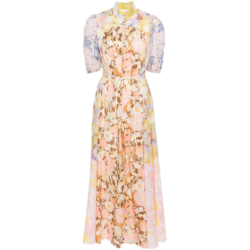 Pop Puff Sleeve Maxi Dress