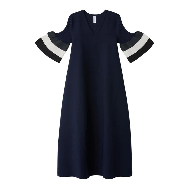 Pottery Short Bell Sleeve Flare Dress