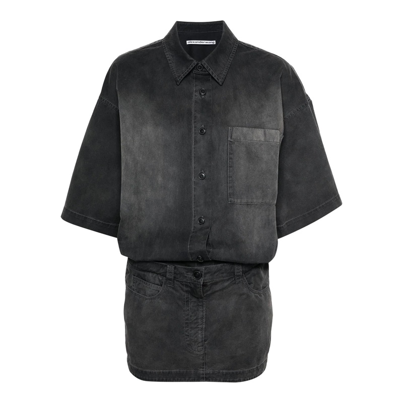 Pre-Styled Short Sleeve Minidress In Cotton