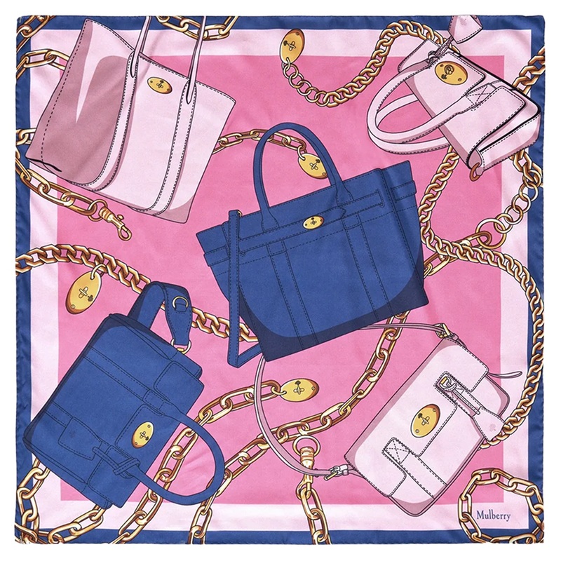 Bayswater Square Powder Rose & Pigment Blue Silk Twill