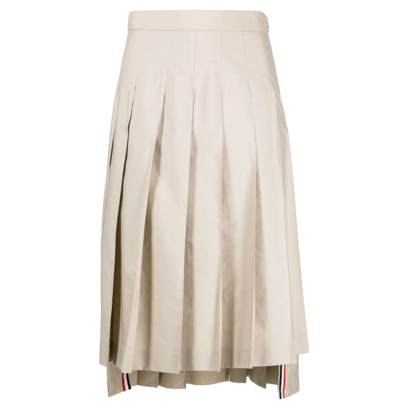 Classic Typewriter Midi Pleated Skirt Women