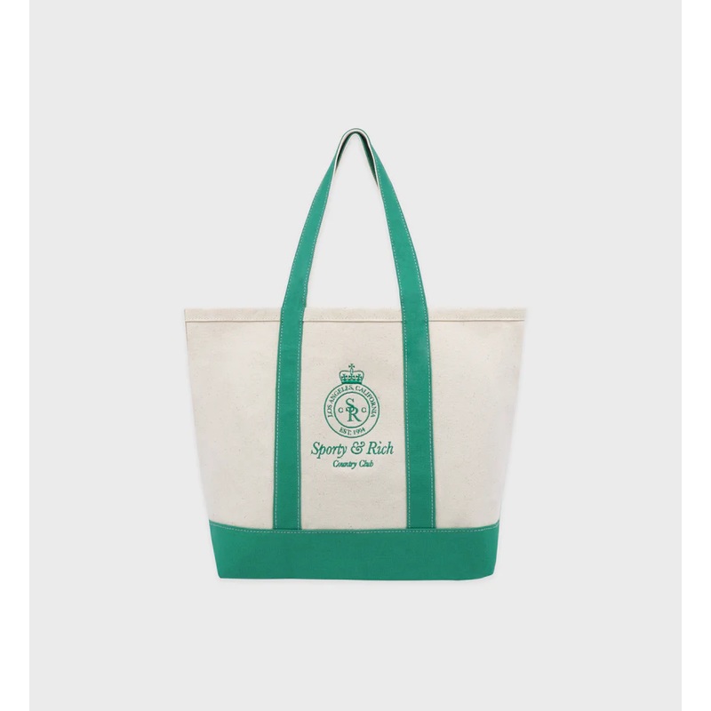 Crown Logo Embroidered Two Tone Tote