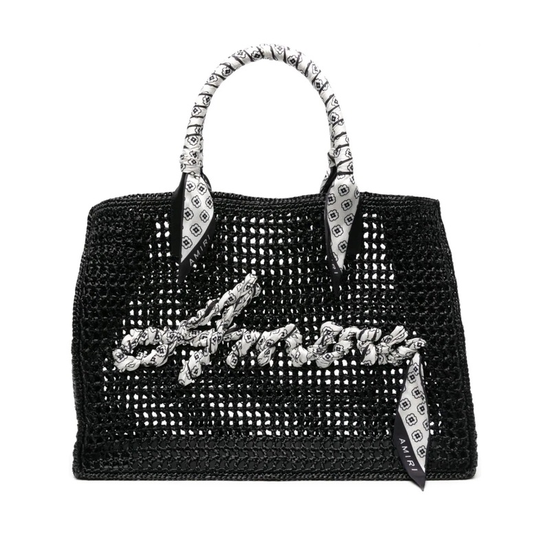 Open Weave Raffia Tote Bag