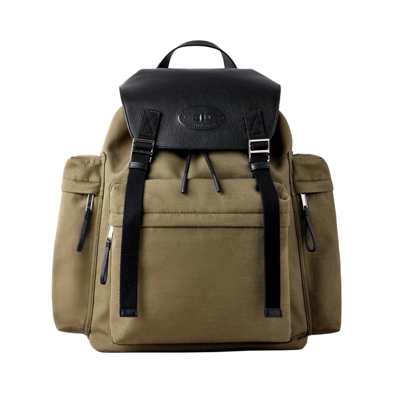 Skye Oversized Backpack Olive & Black Canvas Small Classic Grain