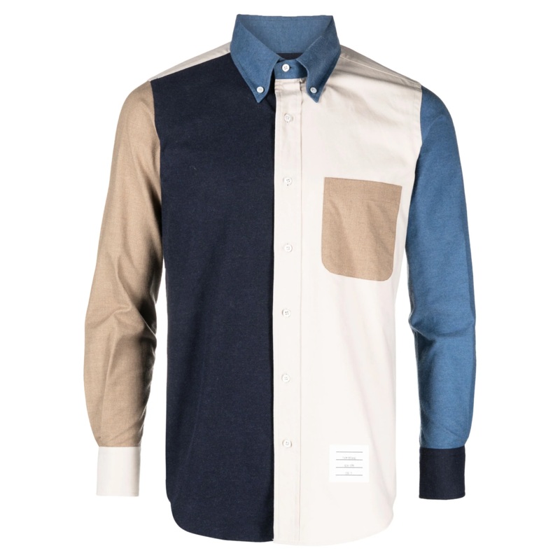 Straight Fit Button Down Long Shirt Men