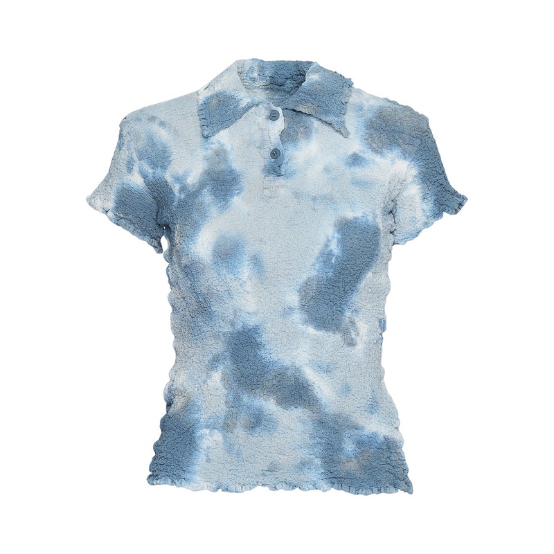 Tie-Dye Cauliflower Polo Top