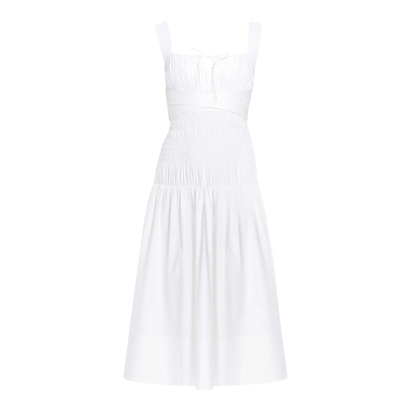 White Cotton Midi Dress