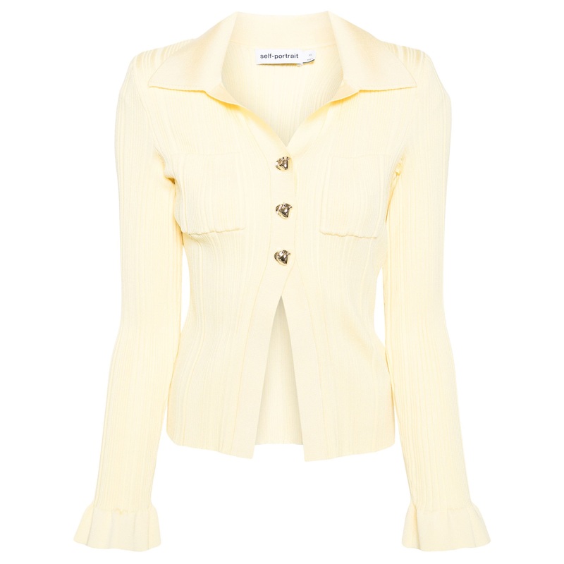 Yellow Ribbed Viscose Knit Top