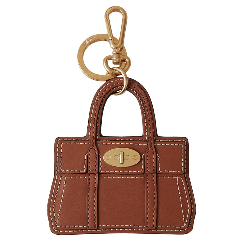 Bayswater Bag Keyring Vintage Oak Flat Veg Leather