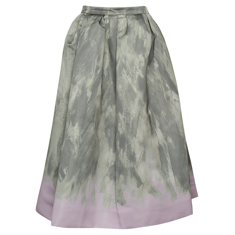 Brushstrokes A-Line Full Midi Skirt