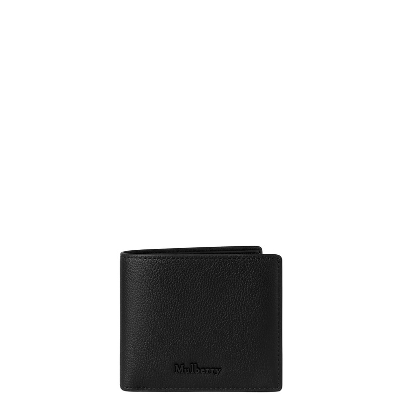 Farringdon 8 Card Wallet Black Small Pebble Grain