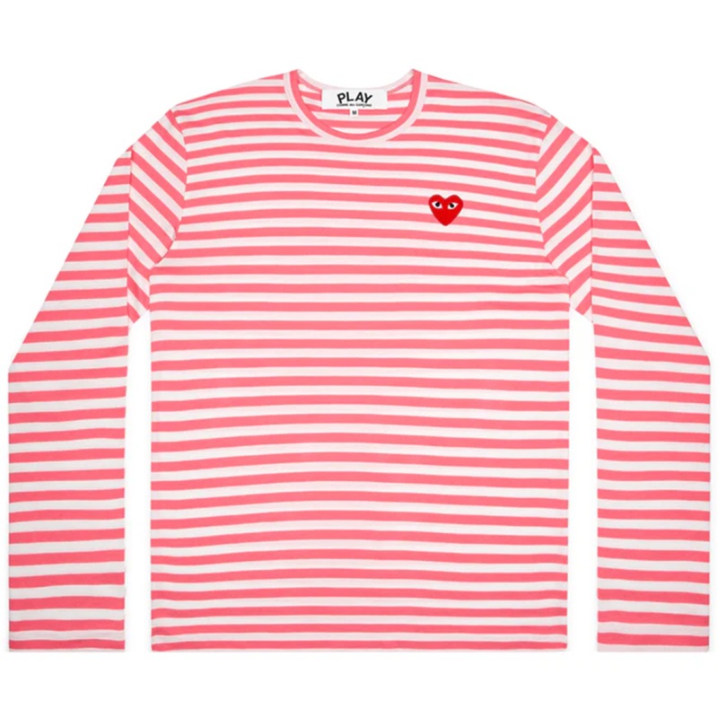 Pink Long Sleeve Striped Tee Unisex
