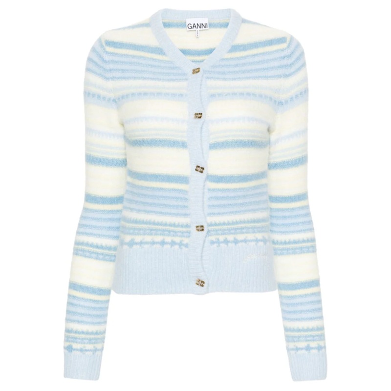 Soft Wool Stripe Cardigan