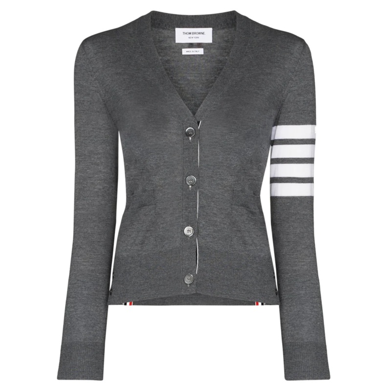 Wool 4-Bar V-Neck Cardigan Women