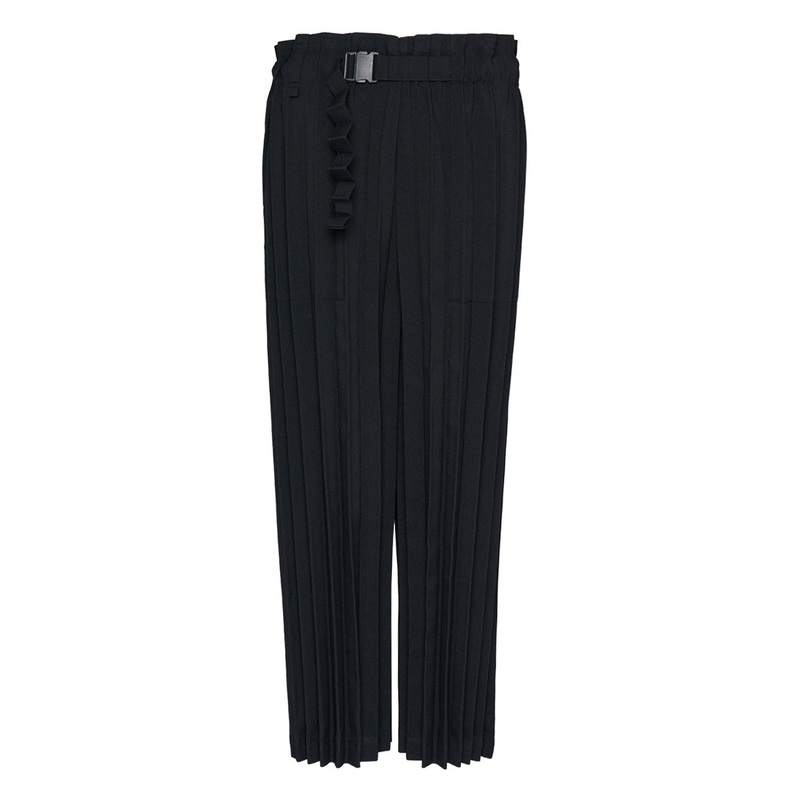 Color Pleats Bottom Pants