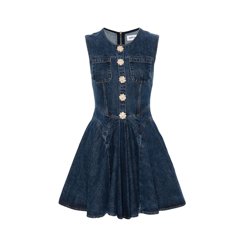 Denim Skater Mini Dress