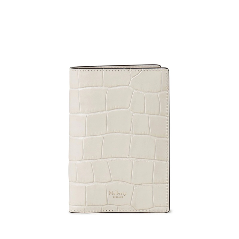 Passport Cover Eggshell Shiny Small Croc