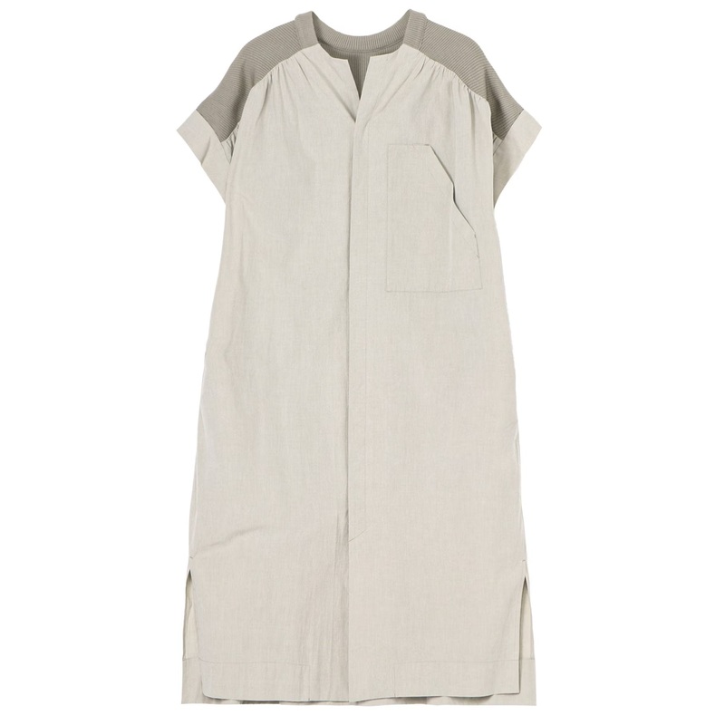 Ribbed Fly Front Open Dress