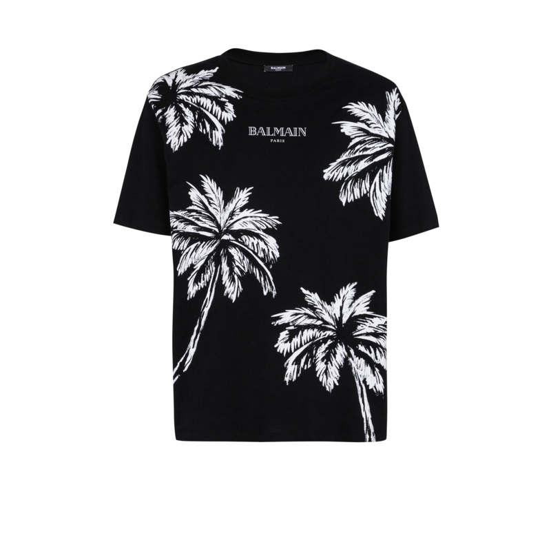Straight Fit Palm Print T-Shirt