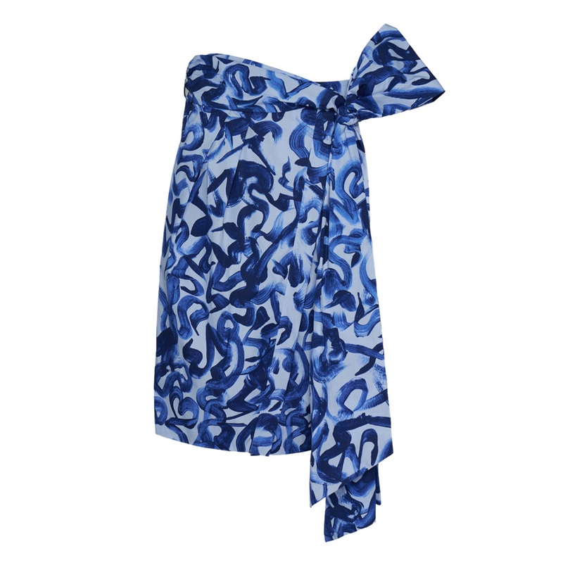 Swirl Print Drape Skirt