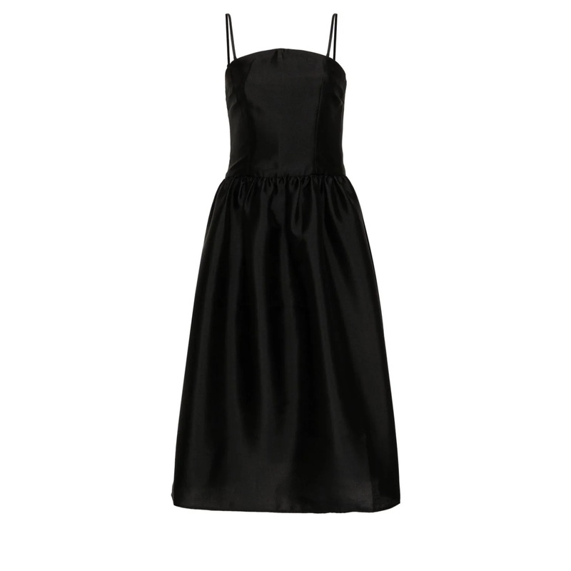 Black Taffeta Midi Dress