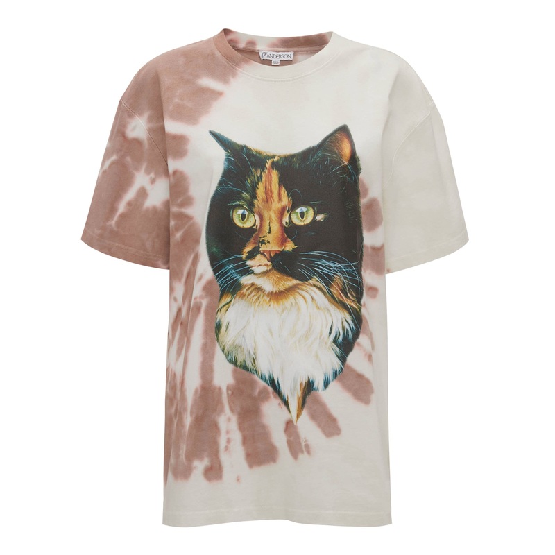 Cat Print Tie Dye T-Shirt