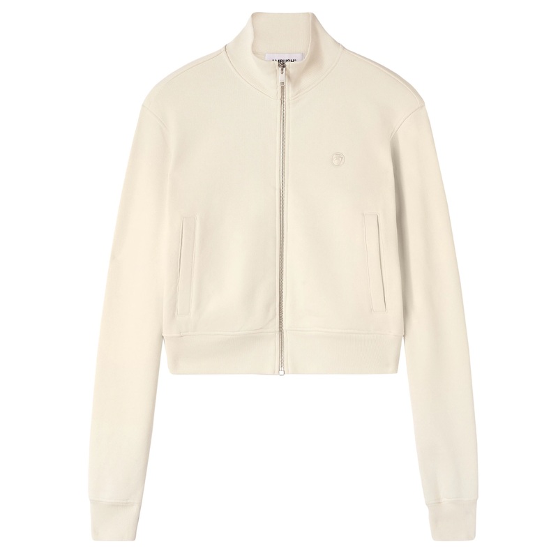 Cropped Zip Up Sweatshirt Pink