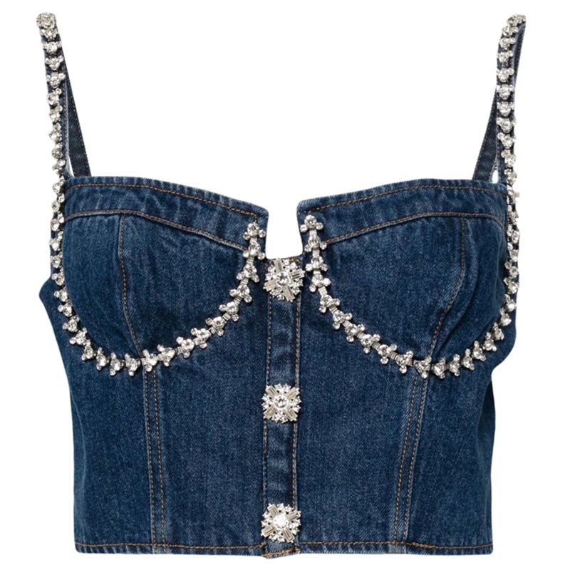 Diamante Denim Top